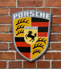 Plaque émaillée - Écusson Porsche